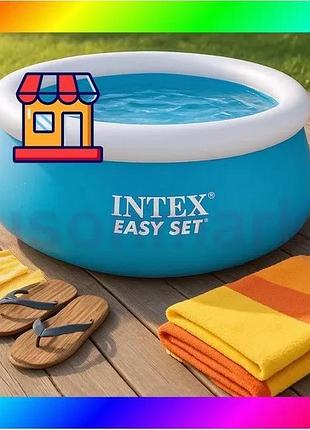 Bs бассейн надувной на best mix дачу (183х51см) intex, бассейн надувной глубокий, бассейн большой наду bas77/n