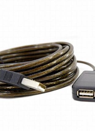 Активний usb 2.0-кабель-повторювач довжиною 10 метрів із роз’ємами am–af для стабільного підключення периферійних пристроїв