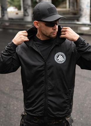 Тактическая ветровка born of war odin черная (black) - мужская куртка-ветровка милитари, ветрозащитная демисезонная