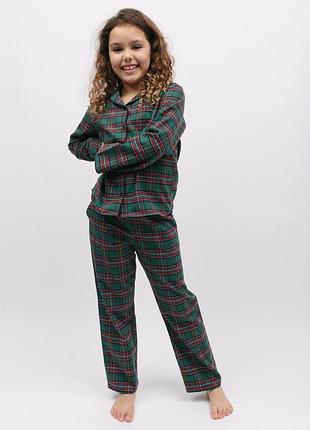 Пижама детская унисекс cyberjammies whistler 6856 8-9 лет/134 см зеленый в клетку (5051877471382)