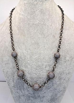 Серебряное колье с логотипом "а" 6