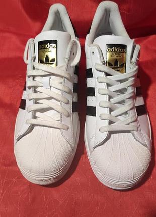 Стильные кожаные кроссовки распаровка adidas superstar