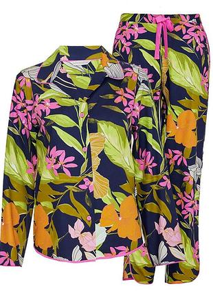 Піжама жіноча cyberjammies avery 0069-0070 26/6xl синій з квітковим принтом (5051877507876)