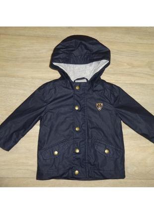 Фірмовий синій плащ дощовик на хлопчика куртка вітровка 9-12мес 74см