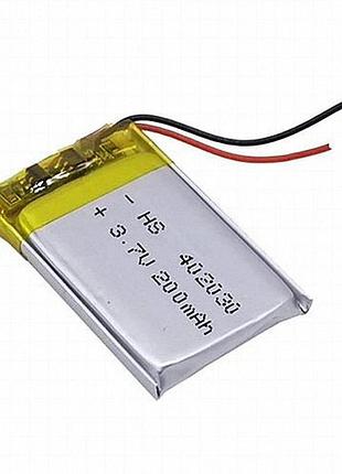 Li-pol аккумуляторный блок 3,7 в, 200 ма·ч, размер 402030 (4×20×30 мм) для gps, mp3/mp4, bluetooth, радиоуправляемых моделей