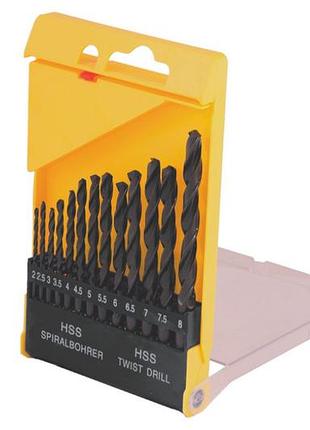 Набор сверл по металлу mastertool 13 шт. (2-8 мм) черный (11-0213)