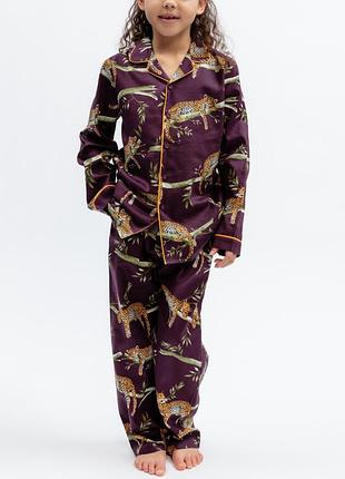 Пижама детская унисекс cyberjammies wild slumber 3310 стильный комплект для сна комфортная домашняя одежда для детей мягкая ткань