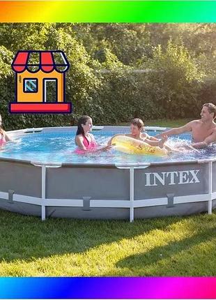 Bs бассейн уличный каркасный best mix (366x76см) intex, квадратный каркасный бассейн, бассейн круглый bas77/n