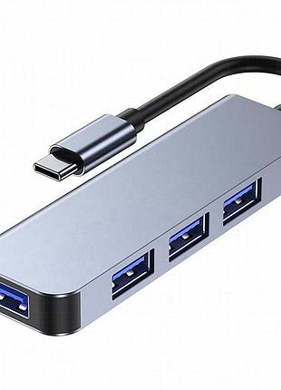 Металлический usb 3.1 type-c мультипорт с 4 высокоскоростными портами и быстрой зарядкой по протоколу bc1.2