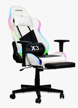 Геймерское кресло virgo gamepro x3 led white