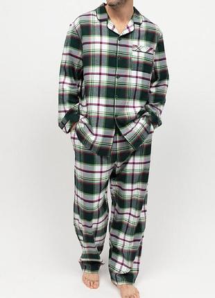 Піжама чоловіча cyberjammies forrest 3048-3049 l зелений у клітку (5051877532953)
