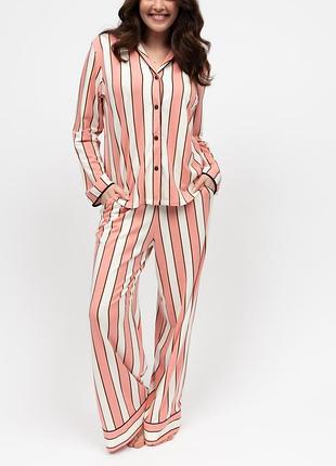 Піжама жіноча cyberjammies bonnie 5046-5047 5xl рожево-білий зі смугастим принтом (5051877604872)