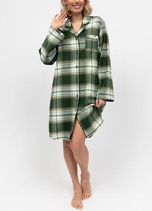 Ночная рубашка cyberjammies fern 5128fer байка подарок фемели 5xl зеленый в клетку (5051877614673)