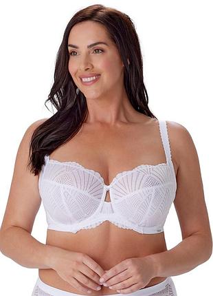 Бюстгальтер berlei sublime lace b608 кружевной элегантный и комфортный балконет на большую грудь 80i white (5053014727567)