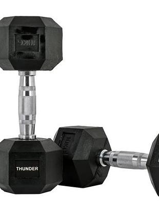Гантель шестигранна thunder 10 кг 5