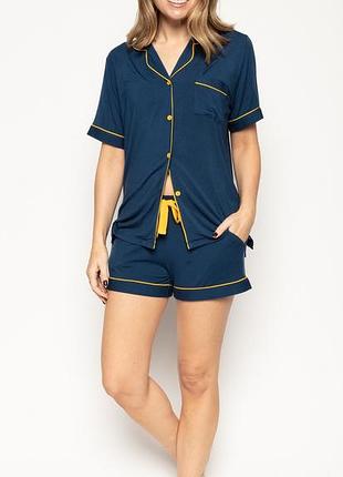 Пижама женская трикотажная (кофта шорты) cyberjammies verity 9364 18/2xl синяя (5051877405868)