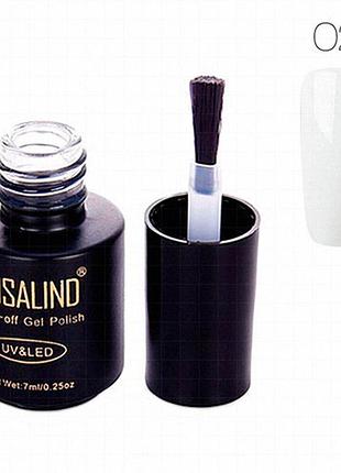 Rosalind white gel nail polish shellac 7 мл № 02 — стойкое ярко-белое покрытие с отверждением под уф/led-лампой