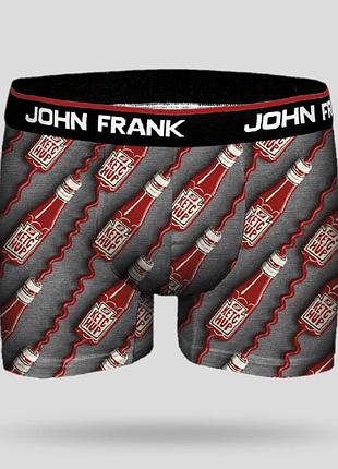 Трусы боксеры мужские серые с принтами john frank серые jfbd310 l