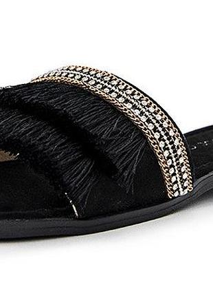 Шлепанцы pretty you london fringe 36 black (5060526412034)