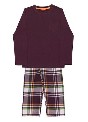 Пижама детская унисекс cyberjammies wild slumber 3312 в клетку стильный комплект для сна комфортная домашняя одежда для детей