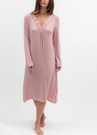Рубашка ночная nora rose flowered field 2434 стильная рубашка для сна комфортная домашняя одежда мягкая ткань 16/xl розовый