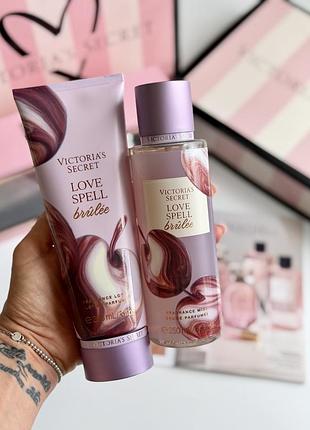Спрей та лосьйон для тіла love spell brûlée victoria’s secret