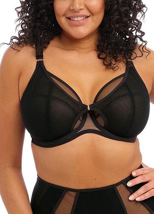 Бюстгальтер elomi kintai 301202 plunge з глибоким вирізом та декоративною сіткою 85k black (889501666515 )