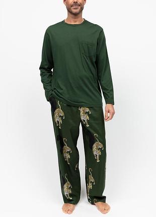 Пижама мужская (футболка + штаны) cyberjammies olive 3140-3122 премиум комфорт семейная подарочная зимняя xl оливковая с