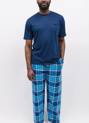 Пижама мужская cyberjammies felix 6896-6876 xl синяя в клетку (5051877471658)