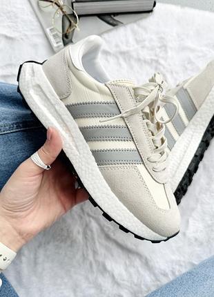 Серые кроссовки унисекс adidas retropy e5 grey beige white х ретропи 41
