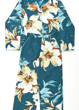 Пижама для девочки cyberjammies goldie 7132 12-13 лет /158 см зеленый с цветочным принтом (5051877530782)