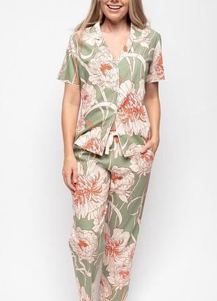 Піжама жіноча cyberjammies sage 9582-9583 12/m зелений з квітковим принтом (5051877441576)