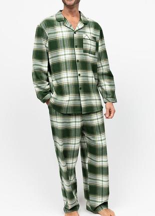 Піжама чоловіча cyberjammies fern 3133-3134 байка преміум новорічна фемелі лук m зелений у клітку (5051877618183)