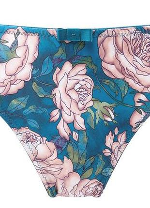 Трусики gossard japanese rose 11606 стрінги з великобританії з гладкого атласного полотна s teal (5053014355883)