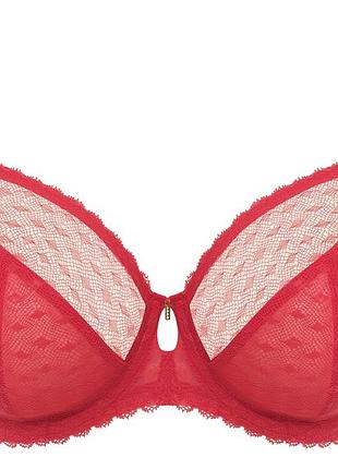 Мягкий бюстгальтер с косточками freya signature 400502 кружевной 80g chilli red (889501554515 )