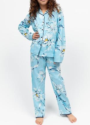 Пижама для девочки cyberjammies madelyn 7208flo 6-7 лет/122см голубой с цветочным принтом (5051877619111)