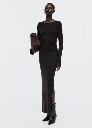 Новое восхитительное 100% шерстяное платье h&m long wool dress - s