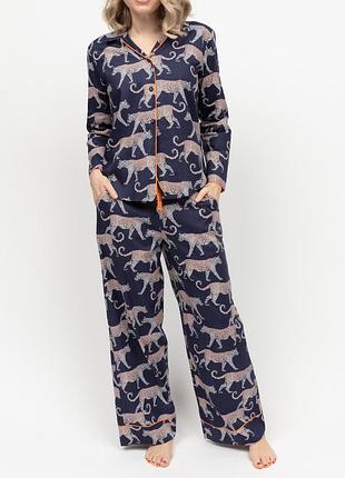 Пижама женская cyberjammies taylor 0362-0363 22/4xl синий с леопардовым принтом (5051877516458)