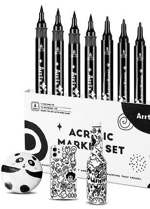 Акрилові маркери arrtx aacm-03-8bk, чорні