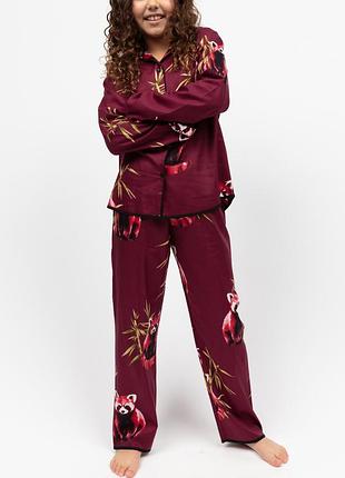 Пижама для девочки cyberjammies yasmin 7220pan 8-9 лет/134 см бордовый с принтом панды (5051877619241)