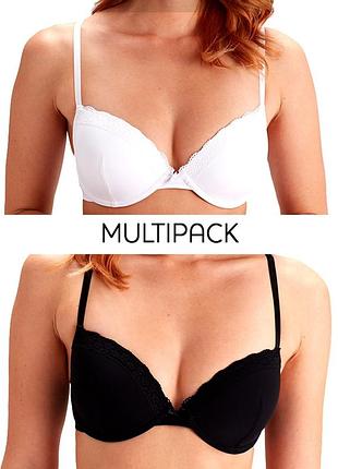 Набор бюстгальтеров pretty polly ella es001m 2pp 75d white black (5053014358792)