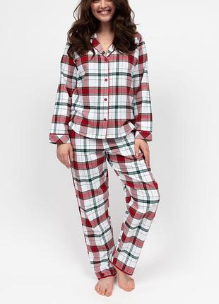 Пижама женская cyberjammies blaze 5139-5140 фланелевая теплая зимняя комфортная премиум качество фемели лук новогодняя m красный в