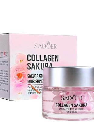 Крем для лица питательный sadoer с коллагеном и сакурой, 50 г