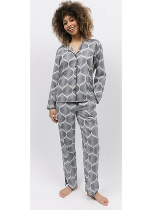 Піжама жіноча cyberjammies nicole 9766-9767 14/l сірий з абстрактним принтом (5051877458598)