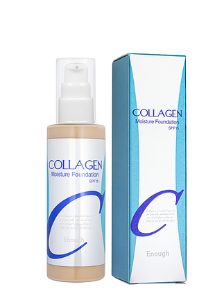 Тональна основа для обличчя enough collagen moisture foundation spf 15 зволожуюча 100 мл, № 13 світло-бежева