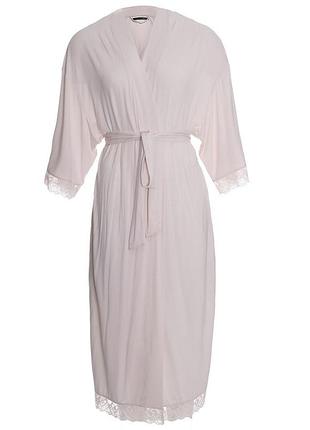Халат женский pretty you london bamboo lace kimono-powder l-xl пудровый (5056372010685)