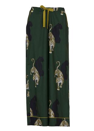 Пижамные штаны женские cyberjammies olive 5001ole мягкие удобные из натуральной ткани m зеленый с принтом леопарда (5051877599390)