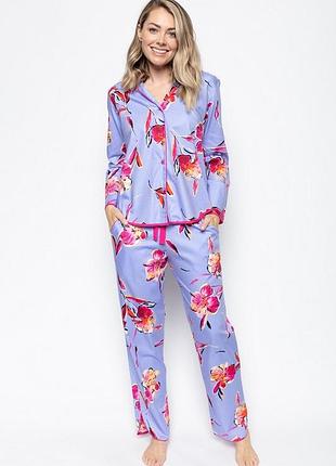 Пижама женская cyberjammies carrie 9050-9051 английская брендовая люксовая 8/xs сиреневый с цветочным принтом (5051877379930)