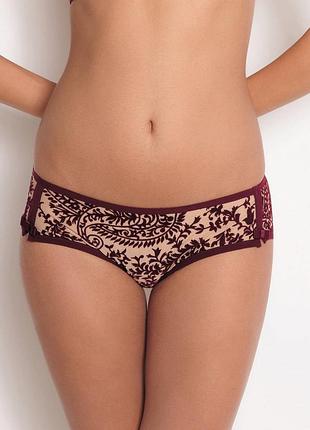 Трусики huit 8 new idylle k10 жіночі французькі мереживні шорти з сіткою xl бордовий (3417853844830)