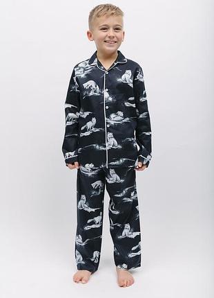 Піжама дитяча унісекс cyberjammies atlas 6878 12-13 лет /158 см сірий з принтом арктичної лисиці (5051877473621)